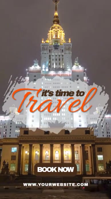 Brown Modern & Minimal Time To Travel Instagram Reel template