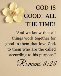 Brown Modern & Minimal Today's Bible Verse Romans 8:28 Instagram Portrait template