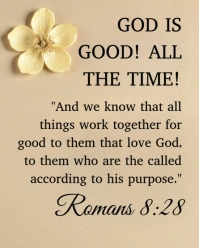 Brown Modern & Minimal Today's Bible Verse Romans 8:28 Instagram Portrait template