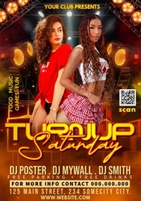 Brown Modern & Minimal Turnup Saturday A1 template