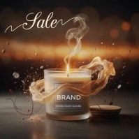 Brown Modern & Minimal Vanilla Scent Candle Sale: Embrace Serenity Instagram Post template