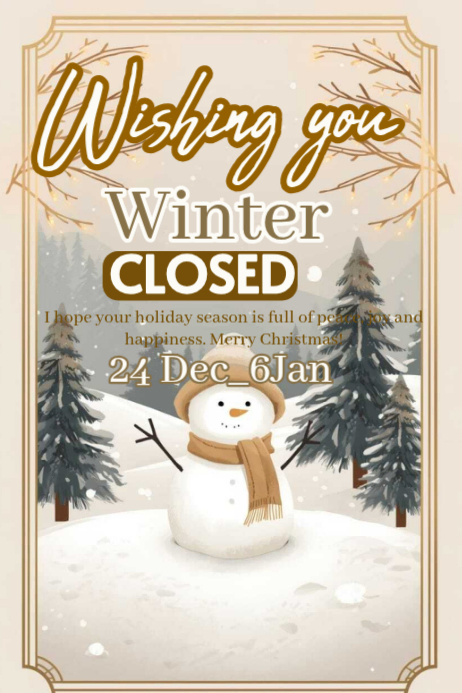 Holiday Closure Announcement Template | PosterMyWall