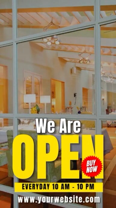Brown Modern & Minimal We Are Open Tampilan Digital (9:16) Template ...