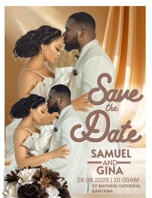 Brown Modern & Minimal Wedding Design Flyer (us Letter) Pamflet (VSA Brief) template