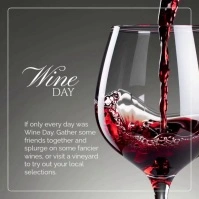 Brown Modern & Minimal Wine Day Instagram Post template