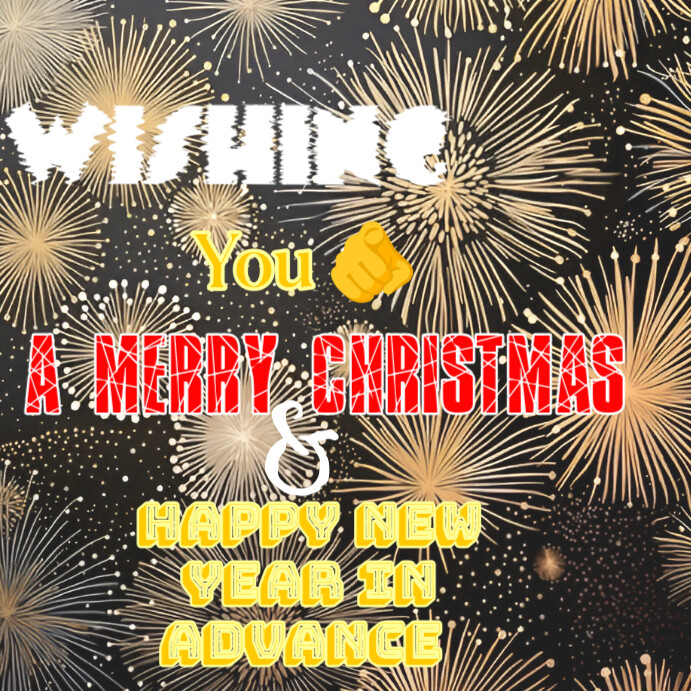 Brown Modern & Minimal Wishing You A Sparkled Merry Christmas & Happy New Year In Advance  Instagram template