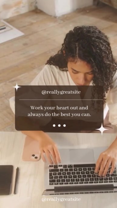 Brown Modern & Minimal Work From Home  Instagram Reel template