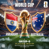 Brown Modern & Minimal World Cup Match Announcement Instagram Post template