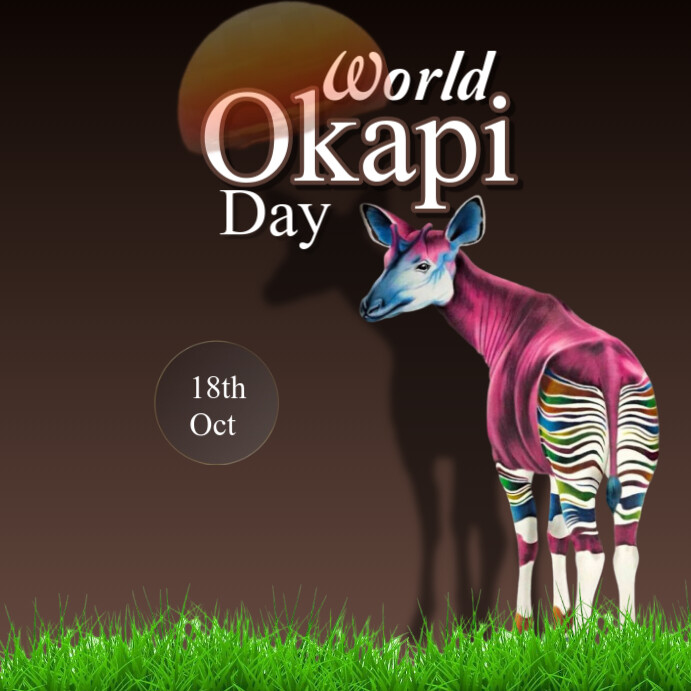 Brown Modern & Minimal World Okapi Day Instagram Post Template ...