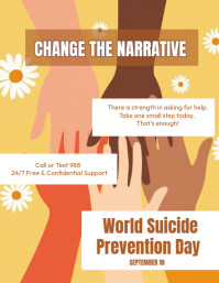 Brown Modern & Minimal World Suicide Prevention Day Flyer (us Letter) template