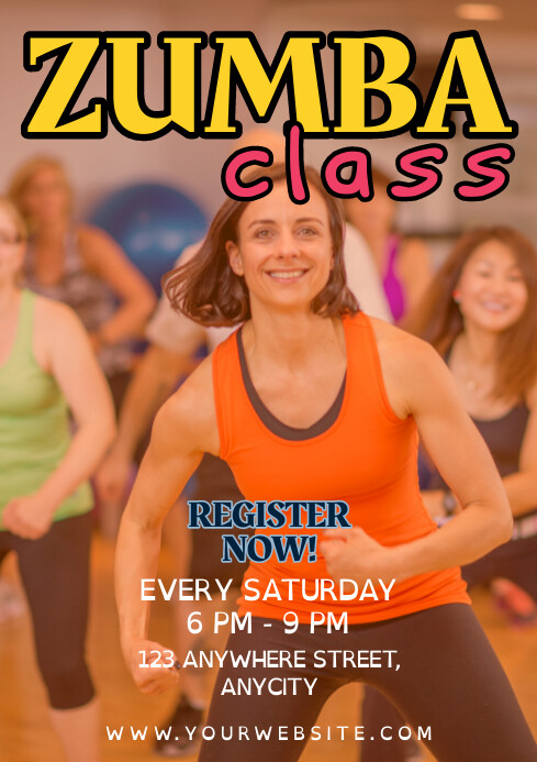 Brown Modern & Minimal Zumba Class A4 Template | PosterMyWall