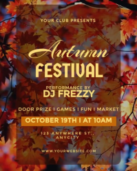 Brown Modern & Minimal Autumn Festival Instagram Portrait template