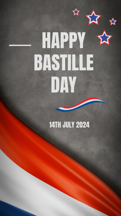 Brown Modern & Minimal Bastille Day Digital D Ekran reklamowy (9:16) template