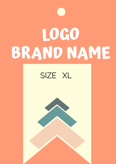 Brown Modern & Minimal Brand Name Tag Design A6 template