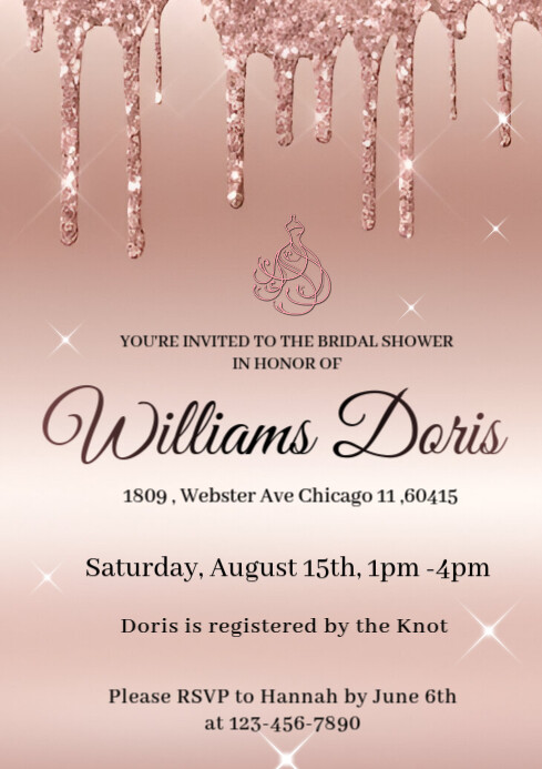 Brown Modern & Minimal Bridal Shower Invitation Invite  A4 template