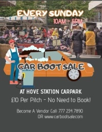 Brown Modern & Minimal Car Boot Sale Flyer (us Letter) Volante (Carta US) template