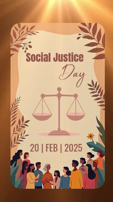 Brown Modern & Minimal Celebrating Social Justice Day  Instagram Reel template