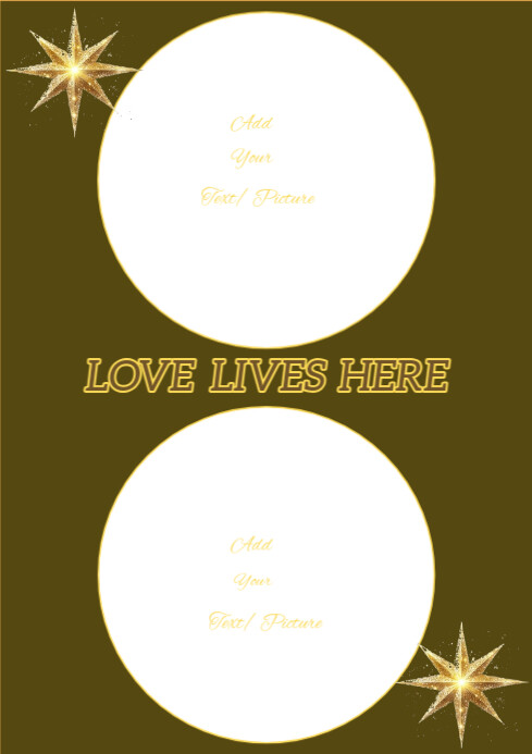 Brown Modern & Minimal Circle Frame A4 template