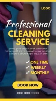 Brown Modern & Minimal Cleaning Service Video Instagram Story template