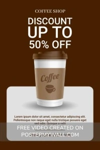 Brown Modern & Minimal Coffeeshop Poster template