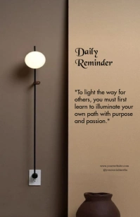 Brown Modern & Minimal Daily Motivational And Inspirational Quotes  Half Page Wide template