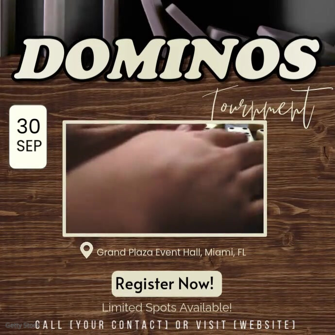 Brown Modern & Minimal Domino Tournament Instagram Post template