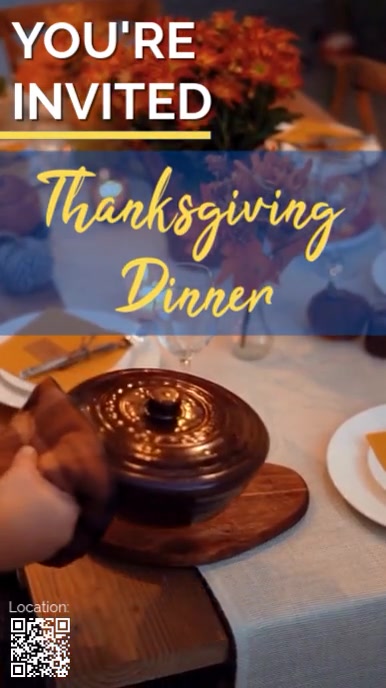 Brown Modern & Minimal Friendsgiving Invitation Reel Instagram template