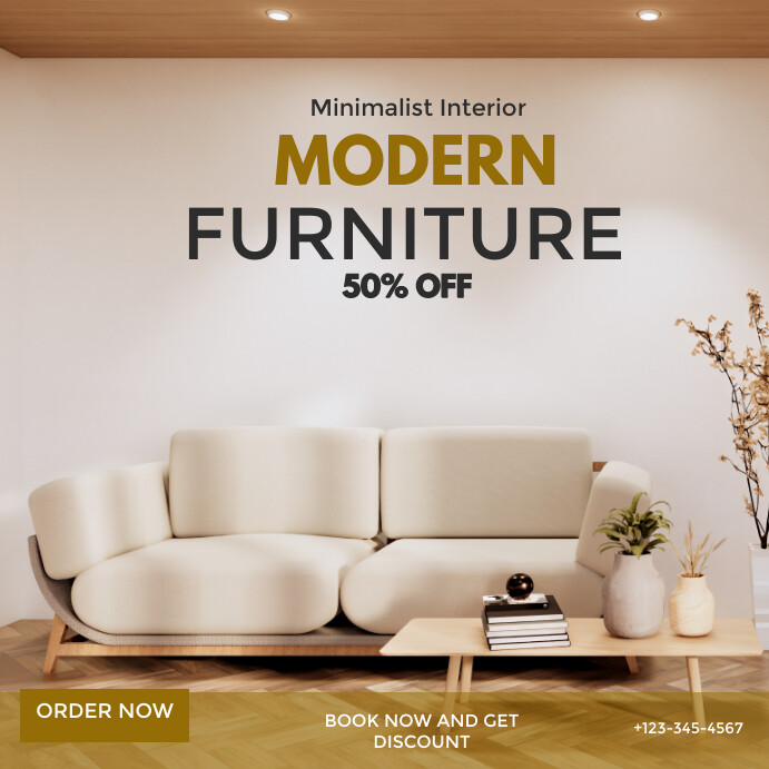 Brown Modern & Minimal Furniture Retail  Inst Instagram Post template