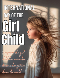 Brown Modern & Minimal Girl Child Day Flyer (us Letter) template