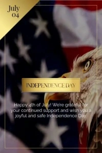 Brown Modern & Minimal Happy Independence Day America Poster template