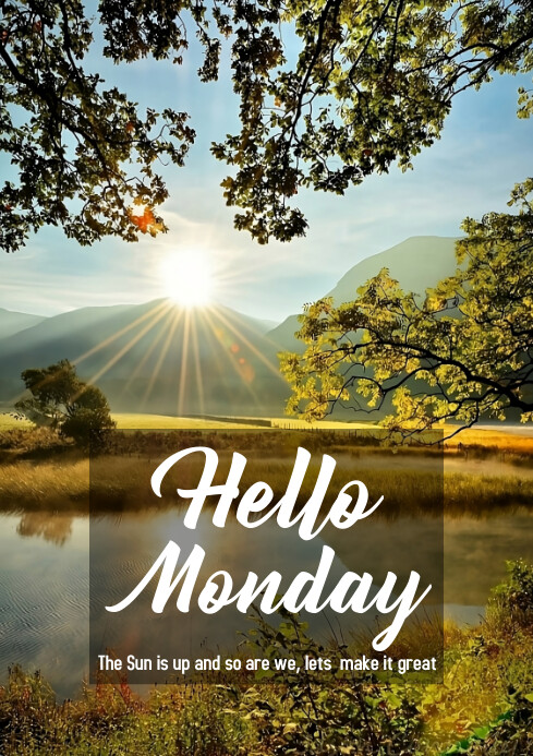 Brown Modern & Minimal Hello Monday  A4 template