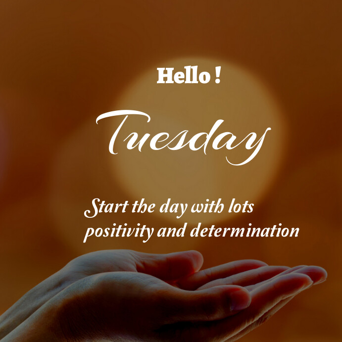 Brown Modern & Minimal Hello Tuesday  Instagr Instagram Post template