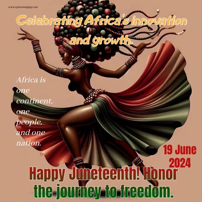 Brown Modern & Minimal Juneteenth Celebration Logo template