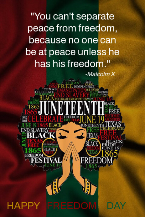 Brown Modern & Minimal Juneteenth Pinterest Graphic template