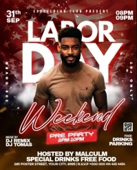 Brown Modern & Minimal Labor Day Weekend Pre Party Instagram Portrait template