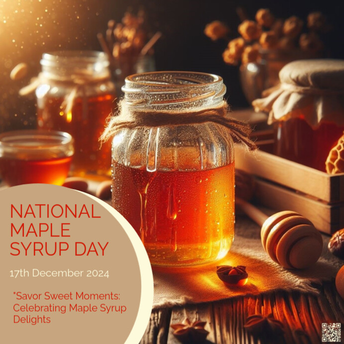 Brown Modern & Minimal National Maple Syrup Day Instagram Post template