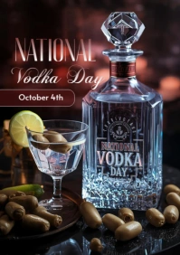 Brown Modern & Minimal National Vodka Day A4 template
