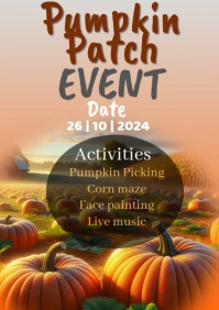 Brown Modern & Minimal Pumpkin Patch Event A1 template