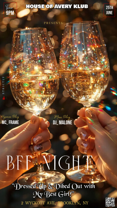 Brown Modern & Minimal This Image Is A Vibrant And Inviting Flyer For An Event Called "bff Night" In Instagram 快拍 template