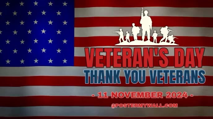 Brown Modern & Minimal Veteran's Day Tampilan Digital (16:9) template