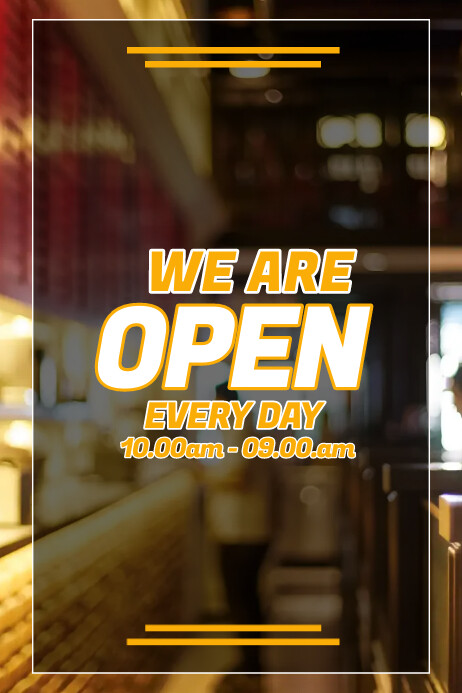 Brown Modern & Minimal We Are Open Poster template