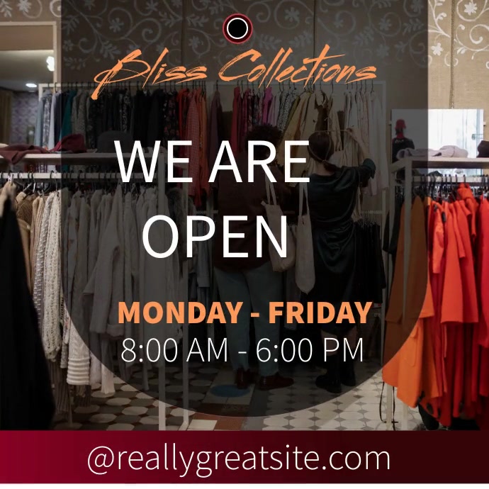 Brown Modern & Minimal We Are Open Square (1: template