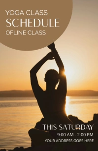 Brown Modern & Minimal Yoga  Tabloid Tabloide template