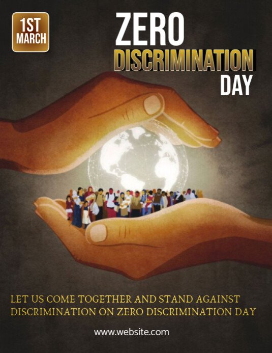 Brown Modern & Minimal Zero Discrimination Day  Flyer (us Letter) template