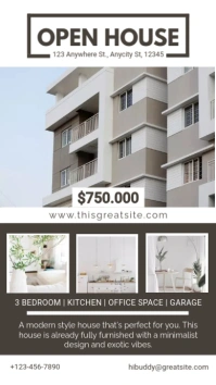 Brown Modern Minimal House Listing Flyer Instagram na Kuwento template