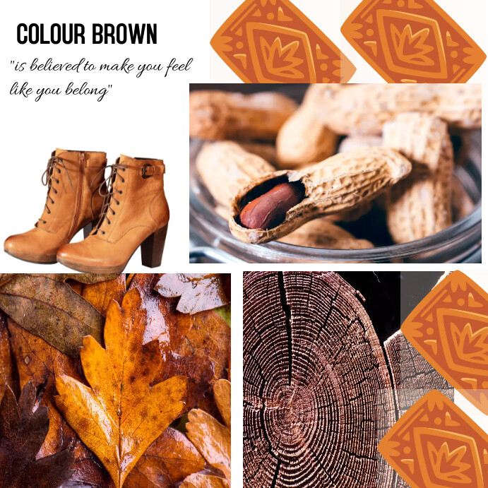 Brown Mood board with quote Template | PosterMyWall