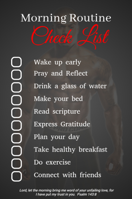 Brown Morning Routine Checklist Poster Template | PosterMyWall