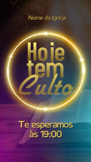Brown Néon Culto Igreja Reel Do Instagram template