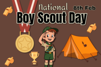Brown National Boy Scout Day Poster template
