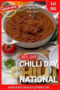 Brown  National Chilli Day Poster template